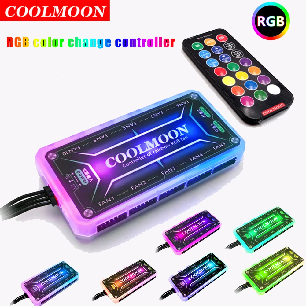 Fan Hub Rgb Controller - COOLMOON ARGB Controller 12V 5A 6Pin